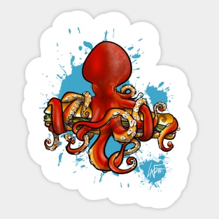 Octopus Attacking a Sub Sticker